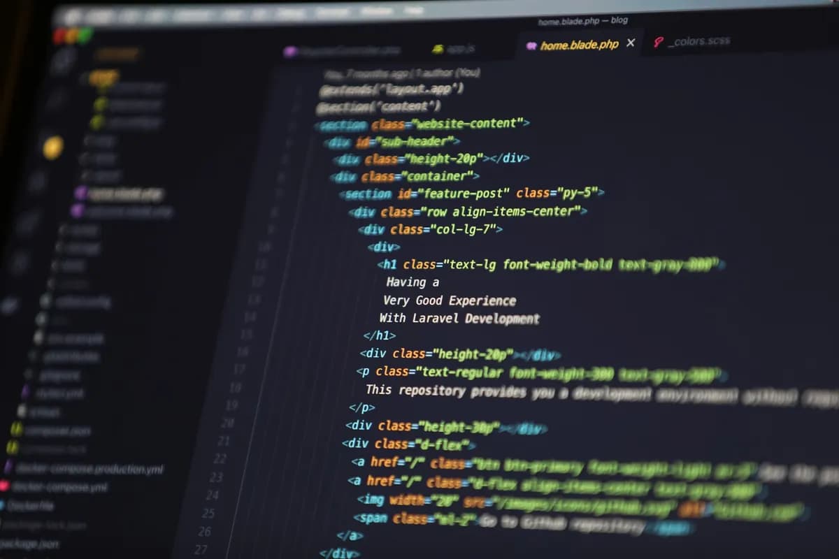 Source code for a custom web application on a developer's screen