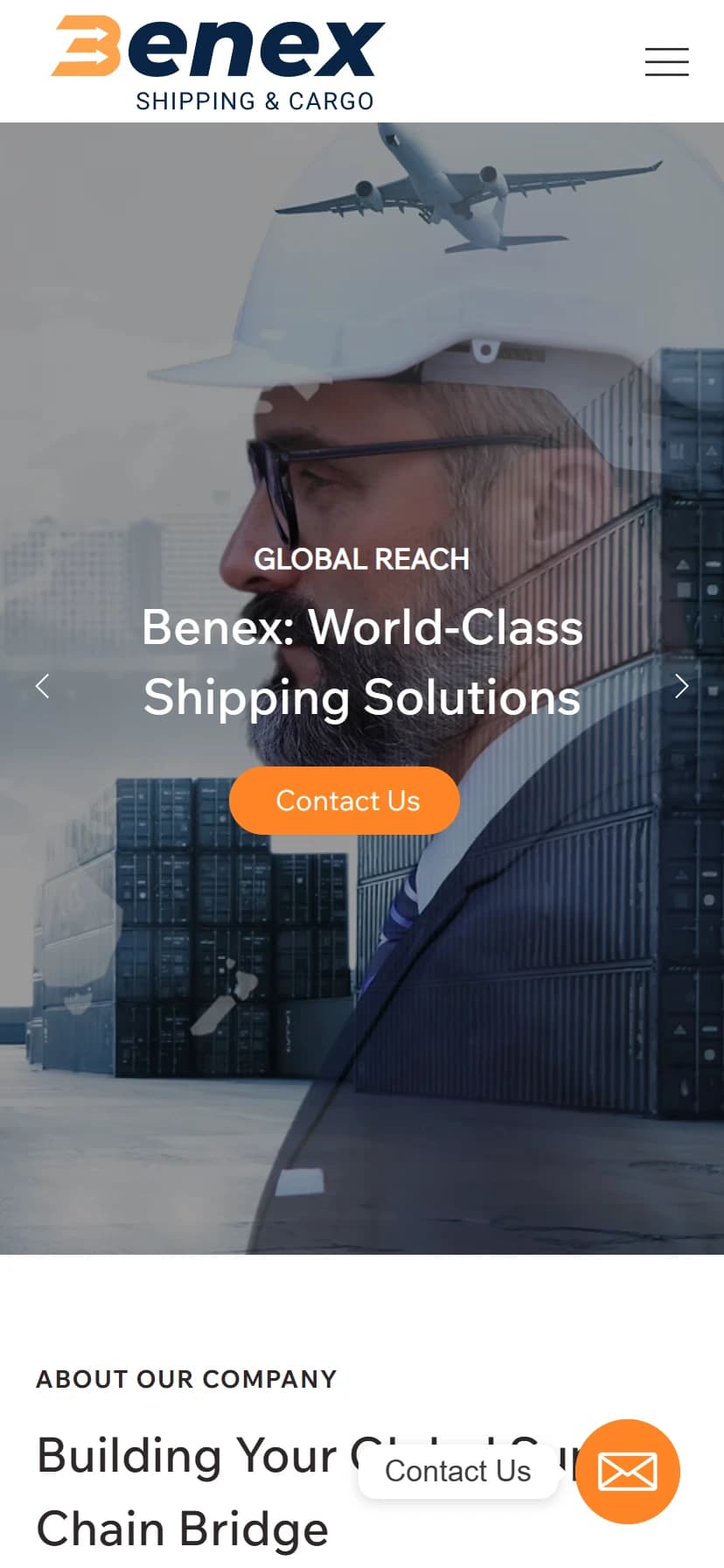 Benex Cargo mobile view