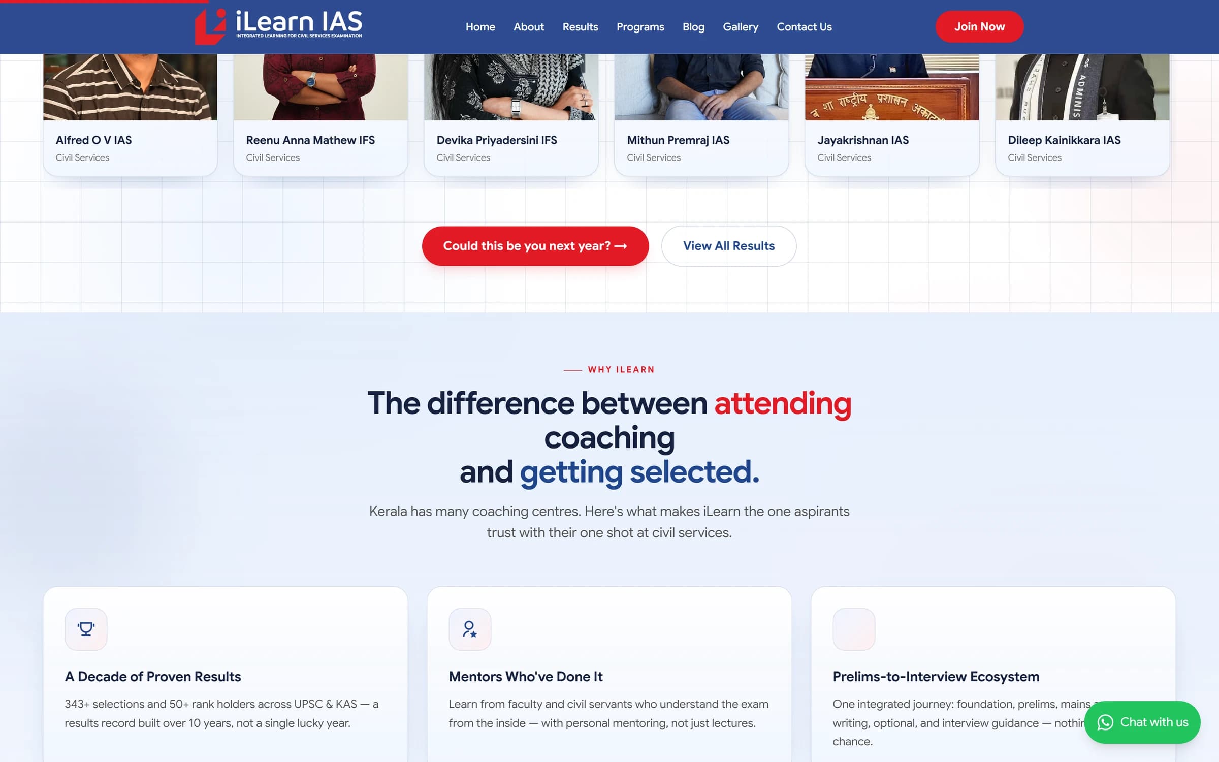 iLearn IAS Academy interior page