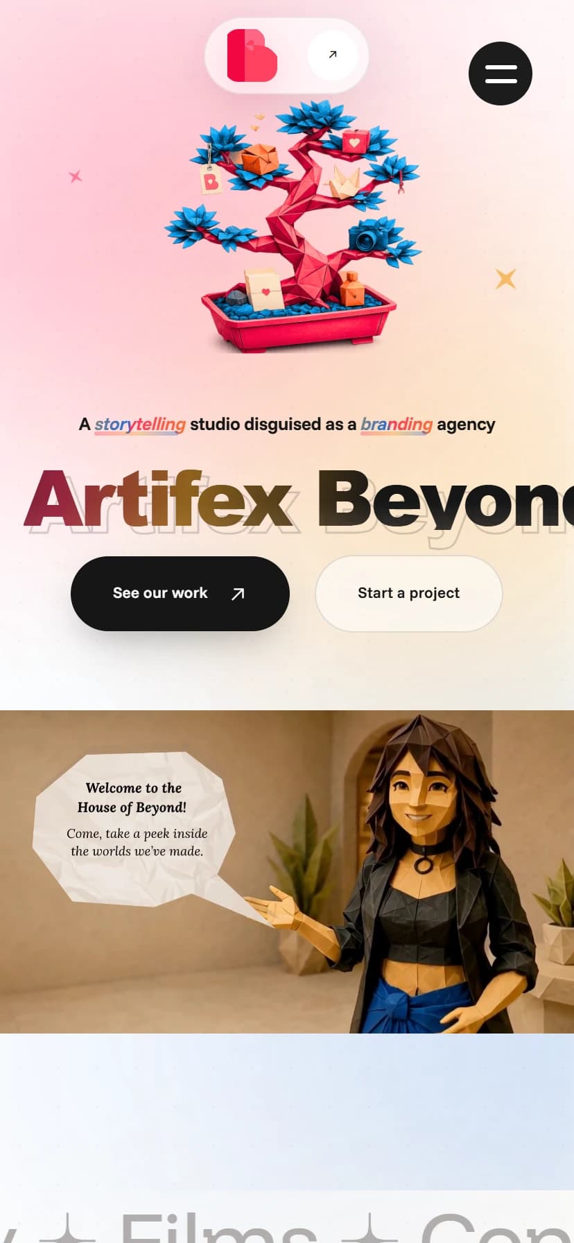 Artifex Beyond mobile view