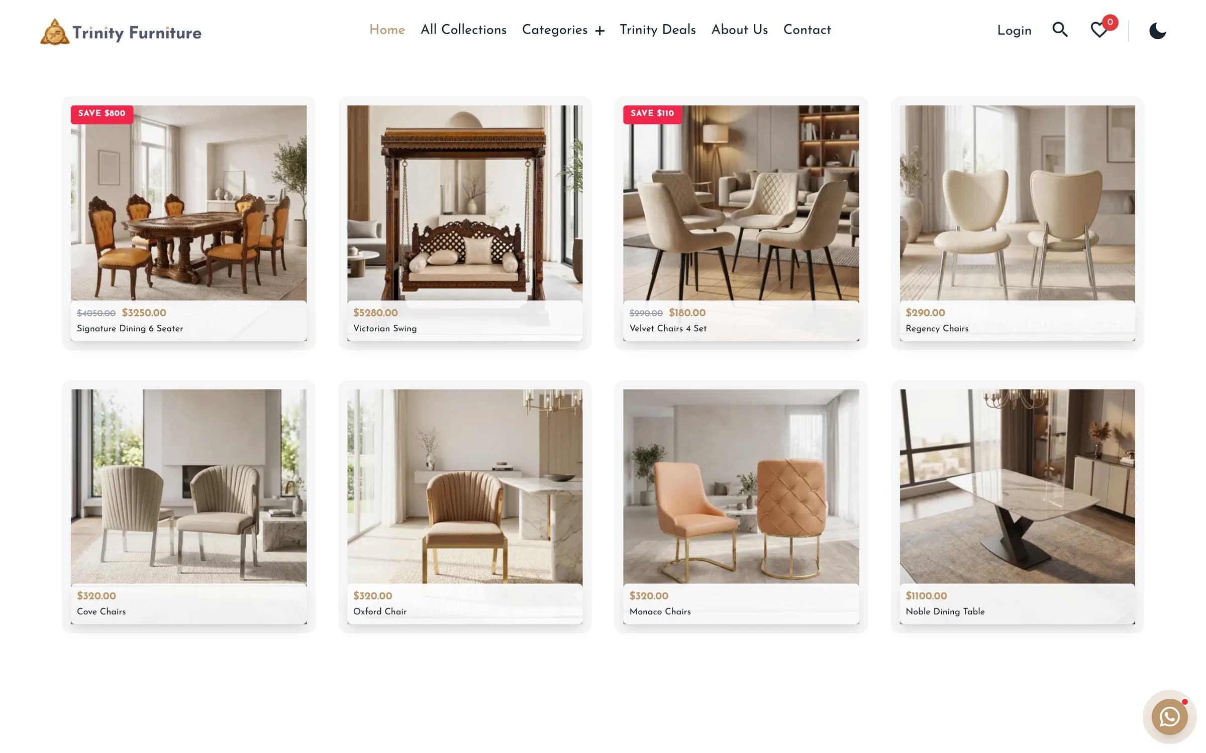 Trinity Furniture interior page