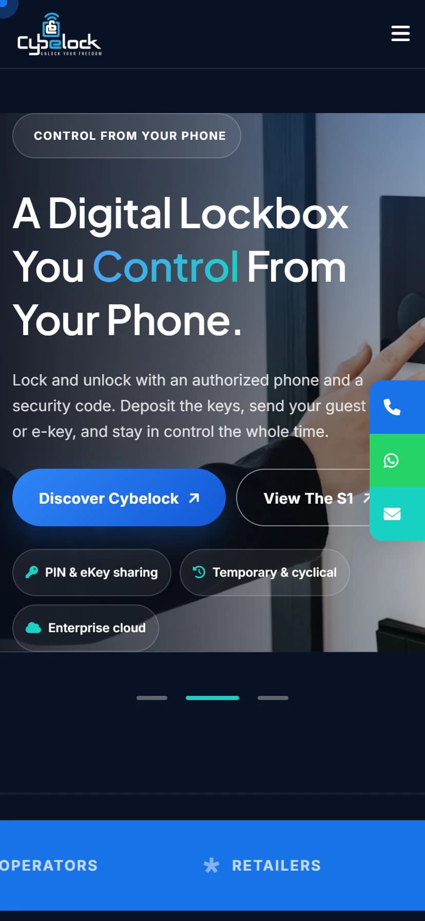Cybelock mobile view