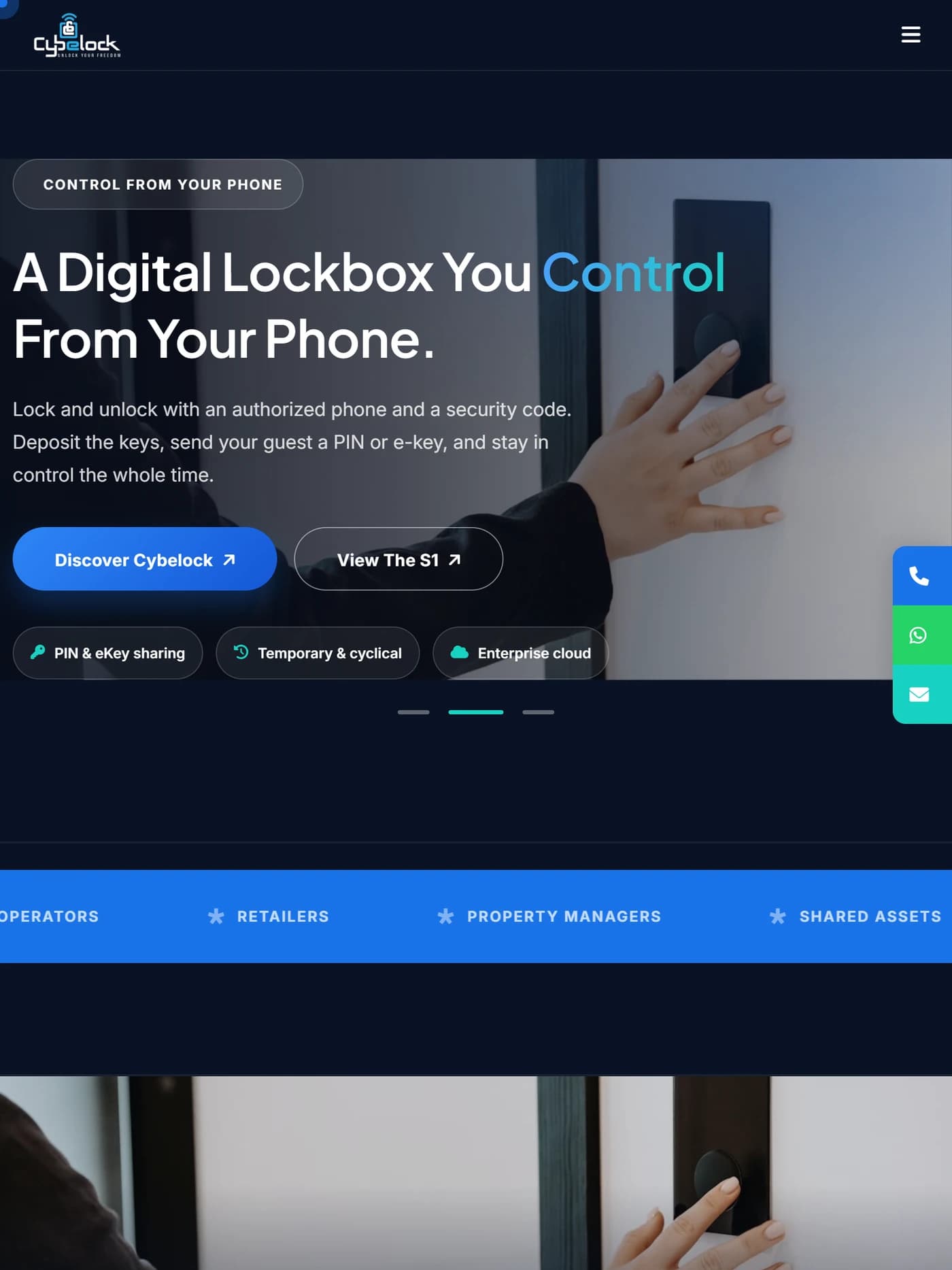 Cybelock tablet view