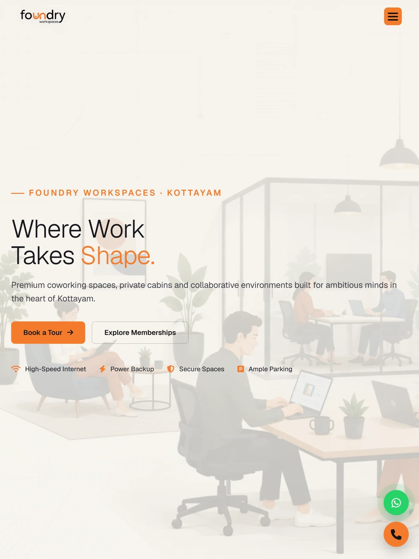 Foundry Workspaces tablet view