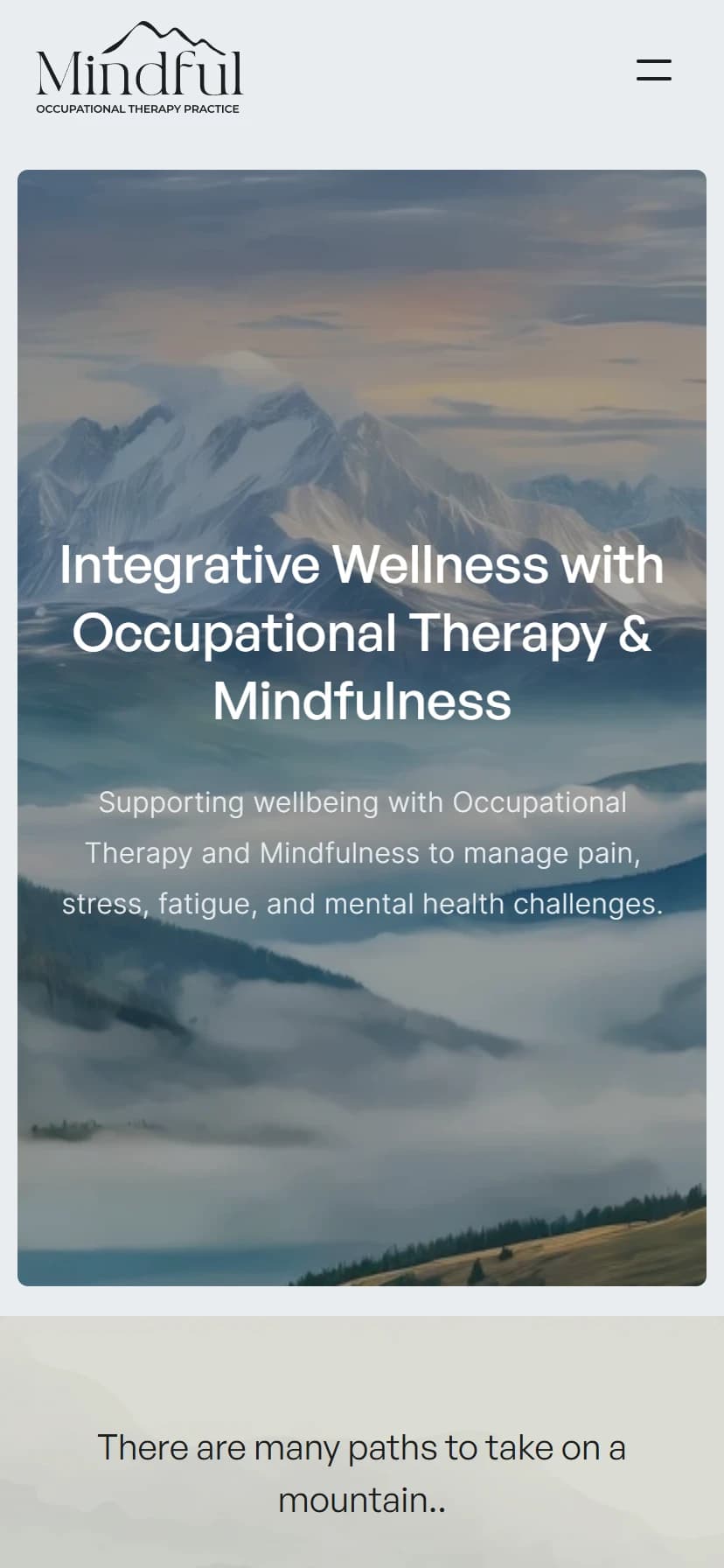Mindful OT Practice mobile view
